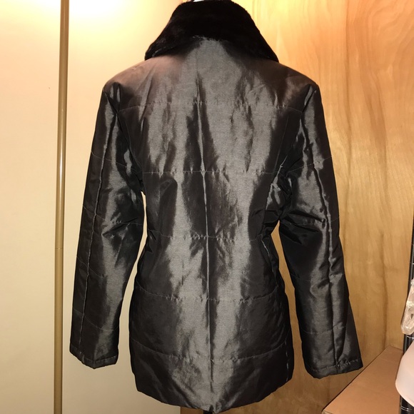 GUESS Womans Coat Jacket w/Fur Collar - Sz Small - Picture 7 of 13